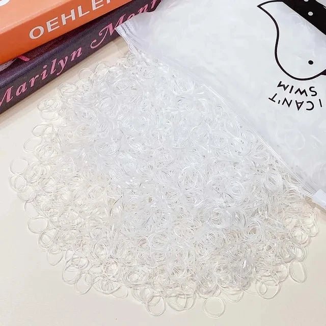 1000 unidades/pacote coloridas pequenas descartáveis elásticos goma para rabo de cavalo segurar elástico faixas de cabelo moda acessórios para cabelo - mimarte