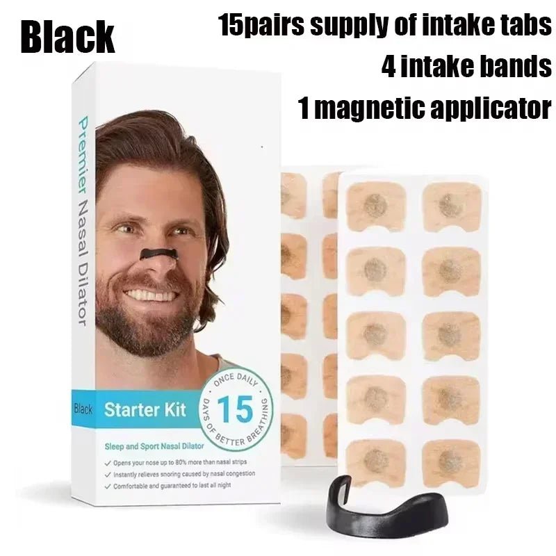 15 pares de kits de dilatadores nasais magnéticos para respiração, dilatador nasal esportivo, aumento da ingestão de oxigênio, clipe nasal de recarga respiratória - mimarte