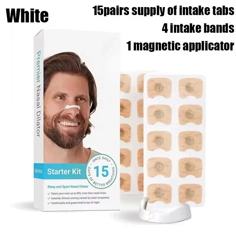 15 pares de kits de dilatadores nasais magnéticos para respiração, dilatador nasal esportivo, aumento da ingestão de oxigênio, clipe nasal de recarga respiratória - mimarte