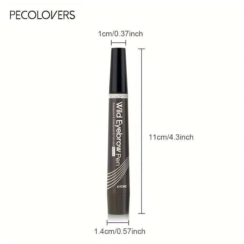 6 cores 1pc caneta de sobrancelha à prova d'água 4 pontas divididas caneta de sobrancelha caneta de tatuagem de sobrancelha à prova d'água líquido preto lápis de maquiagem de sobrancelha - mimarte