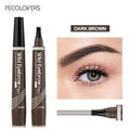 6 cores 1pc caneta de sobrancelha à prova d'água 4 pontas divididas caneta de sobrancelha caneta de tatuagem de sobrancelha à prova d'água líquido preto lápis de maquiagem de sobrancelha - mimarte