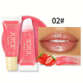 Óleo labial transparente aquoso, hidratante e suavizante, linhas labiais, brilho labial, vidro labial, aroma de frutas