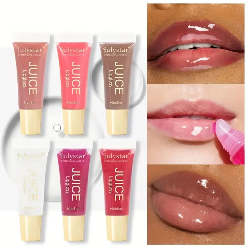 Óleo labial transparente aquoso, hidratante e suavizante, linhas labiais, brilho labial, vidro labial, aroma de frutas