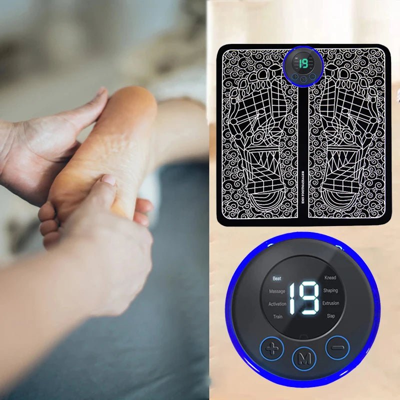 Almofada de massagem elétrica para pés, treinador de relaxamento muscular para massagem, fitness, esporte ao ar livre, casa, família, relaxamento - mimarte