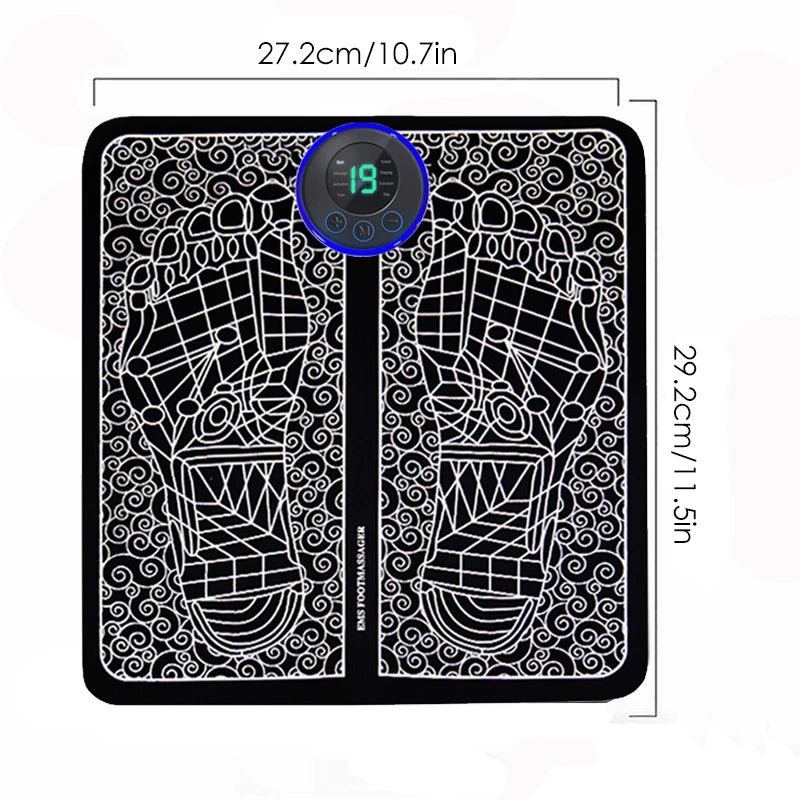 Almofada de massagem elétrica para pés, treinador de relaxamento muscular para massagem, fitness, esporte ao ar livre, casa, família, relaxamento - mimarte