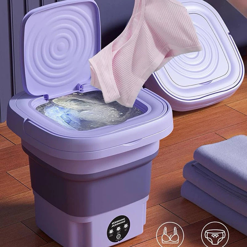 Mini Máquina de Lavar Roupas Centrifuga Dobrável Portátil Moderna Roupa Intima Envio Imediato