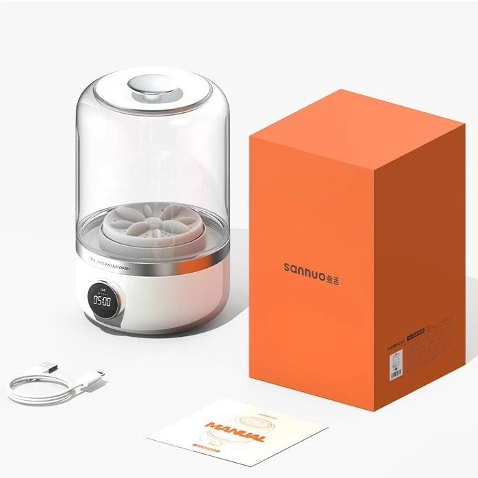 Máquina de Lavar Mini 2025 Nova – Portátil, Compacta e Recarregável para Meias e Roupa Íntima