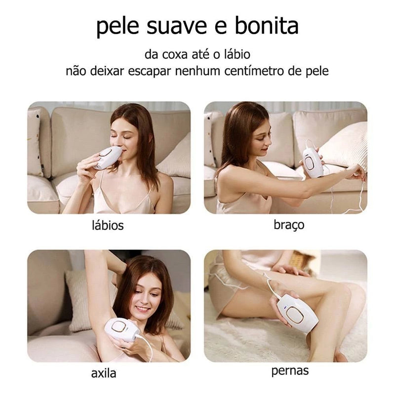 Depilador a laser permanente profissional IPL depilação aparelho de mão uso doméstico para mulheres e homens - mimarte