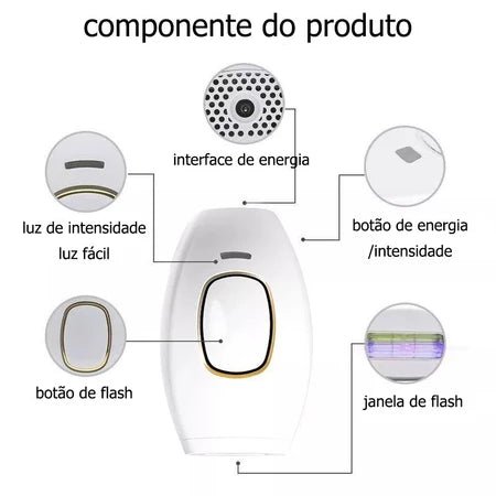 Depilador a laser permanente profissional IPL depilação aparelho de mão uso doméstico para mulheres e homens - mimarte