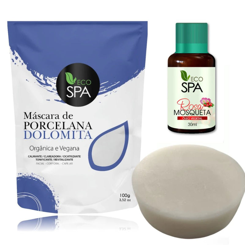 Eco Spa - Dolomita clareadora + Oleo de Rosa Mosqueta Puro - Kit - mimarte