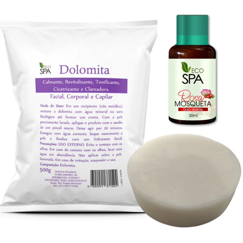 Eco Spa - Dolomita clareadora + Oleo de Rosa Mosqueta Puro - Kit - mimarte