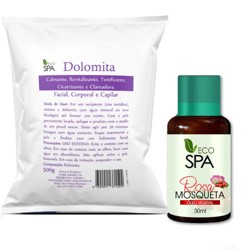Eco Spa - Dolomita clareadora + Oleo de Rosa Mosqueta Puro - Kit - mimarte