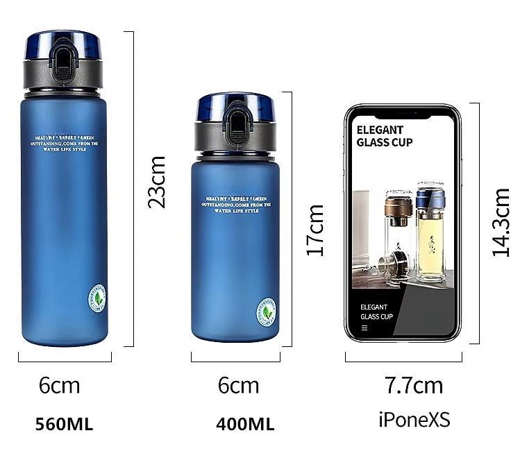 Garrafa de água esportiva de alta qualidade Tour Caminhadas Portátil Marca BPA Free à prova de vazamentos 400ml 560ml - mimarte
