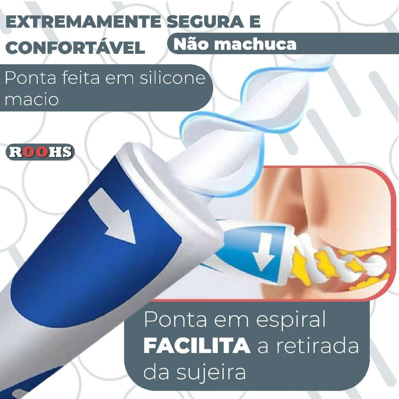 Limpador Removedor De Cera Cotonete Inteligente Para Orelha Higienizador De Ouvido Fácil Com 16 Ponteiras - mimarte