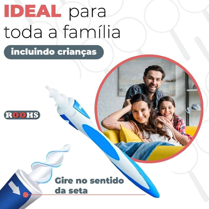 Limpador Removedor De Cera Cotonete Inteligente Para Orelha Higienizador De Ouvido Fácil Com 16 Ponteiras - mimarte