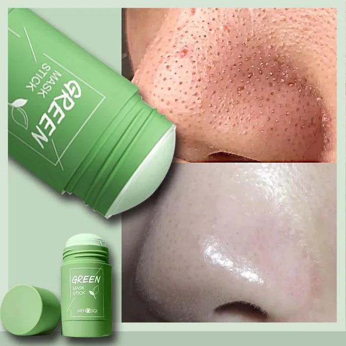 Máscara Anti Acne de Chá Verde para Cravos e Poros Dilatados - Berinjela Clareamento Purificação Máscara de Argila Stick - mimarte