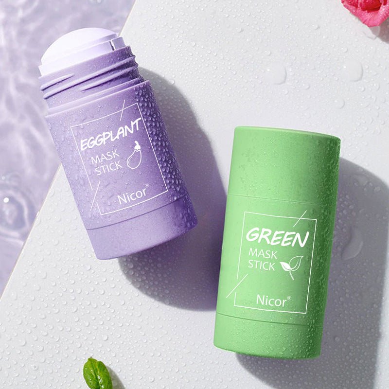 Máscara Anti Acne de Chá Verde para Cravos e Poros Dilatados - Berinjela Clareamento Purificação Máscara de Argila Stick - mimarte