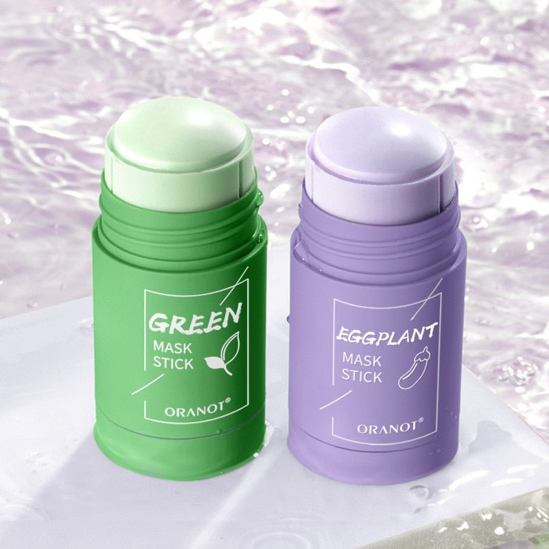Máscara Anti Acne de Chá Verde para Cravos e Poros Dilatados - Berinjela Clareamento Purificação Máscara de Argila Stick - mimarte