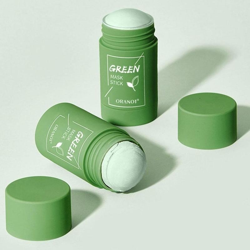 Máscara Anti Acne de Chá Verde para Cravos e Poros Dilatados - Berinjela Clareamento Purificação Máscara de Argila Stick - mimarte