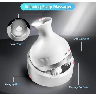 Massageador Elétrico De Cabeça De Couro Cabeludo Garregavel Humana Relaxante Pronto a Entregar - mimarte