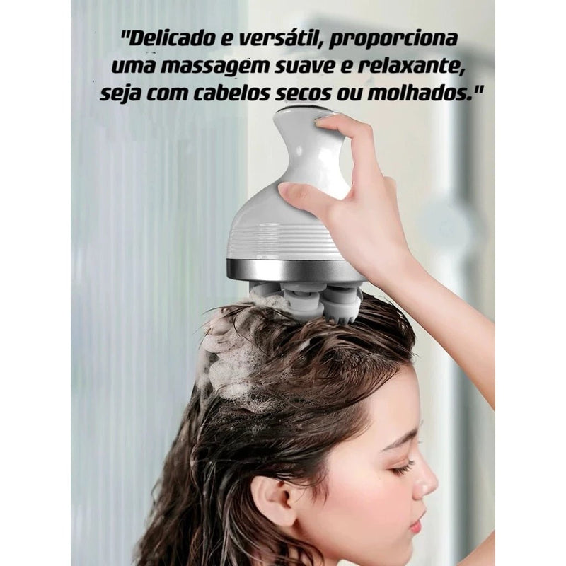 Massageador Elétrico De Cabeça De Couro Cabeludo Garregavel Humana Relaxante Pronto a Entregar - mimarte