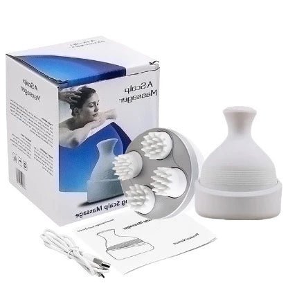 Massageador Elétrico De Cabeça De Couro Cabeludo Garregavel Humana Relaxante Pronto a Entregar - mimarte