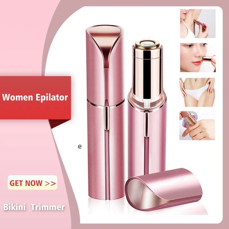 Mini depilador elétrico, Batom Depilação facial Portátil Mulheres Ferramenta de barbear indolor - mimarte