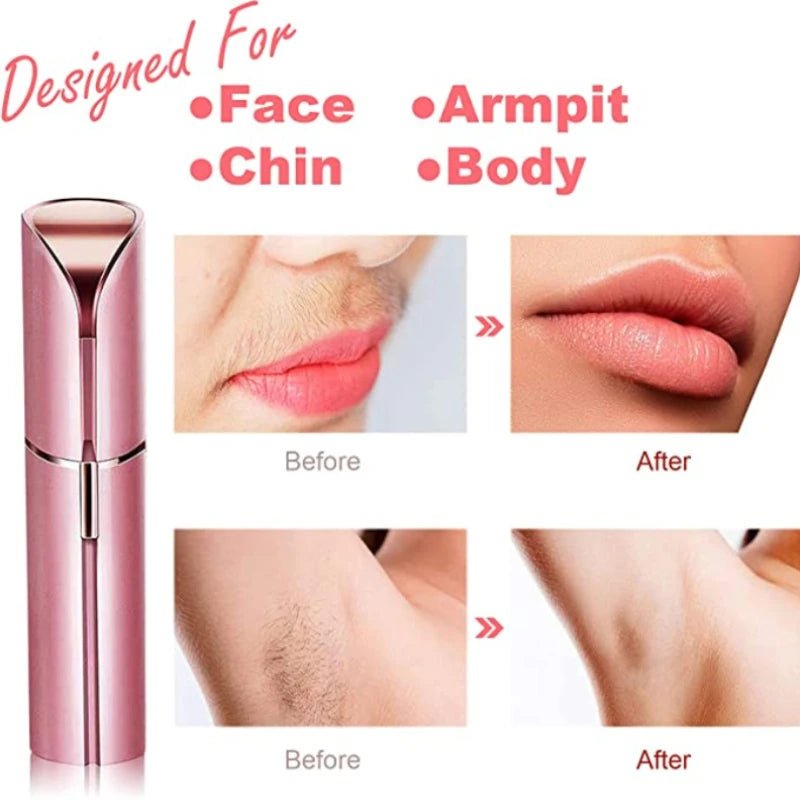 Mini depilador elétrico, Batom Depilação facial Portátil Mulheres Ferramenta de barbear indolor - mimarte