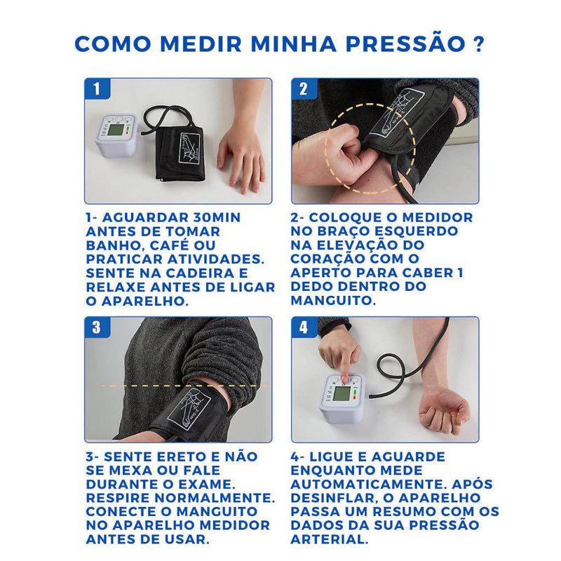 Monitor digital de pressão arterial de braço totalmente automático - mimarte