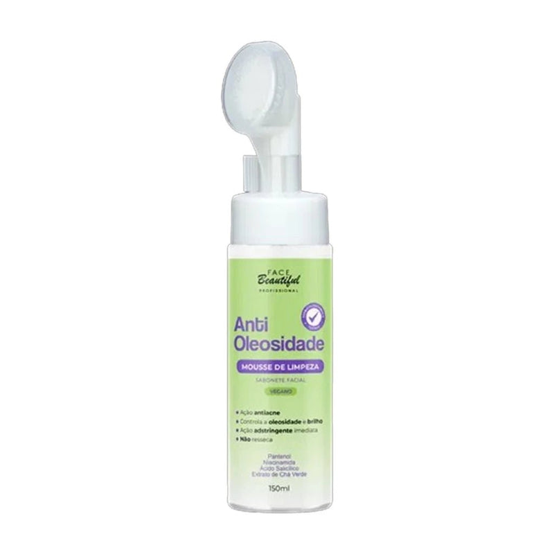 Mousse Sabonete Facial 150ml Face Beautiful de Limpeza Com Aplicador - mimarte