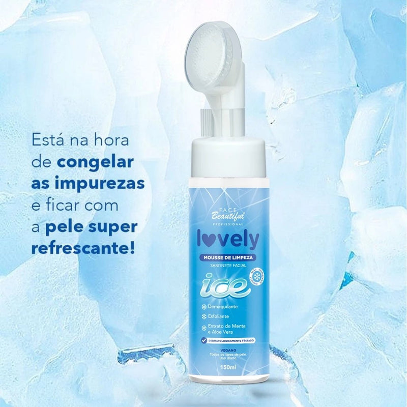 Mousse Sabonete Facial 150ml Face Beautiful de Limpeza Com Aplicador - mimarte