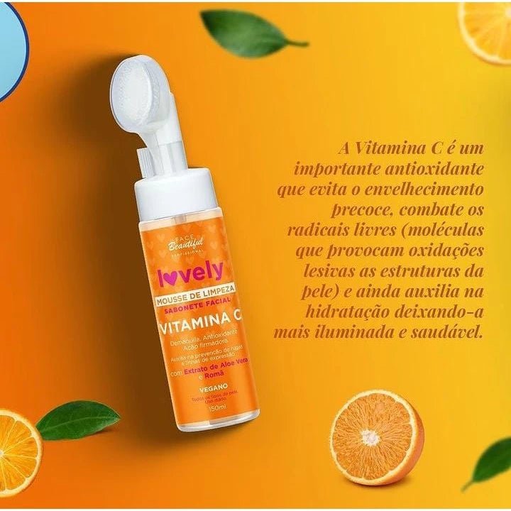 Mousse Sabonete Facial 150ml Face Beautiful de Limpeza Com Aplicador - mimarte