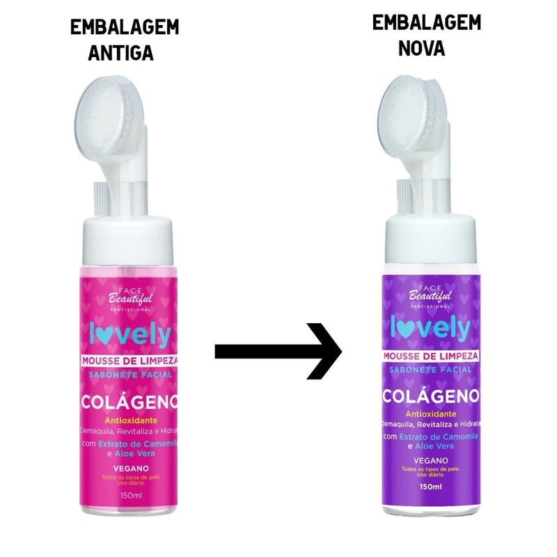 Mousse Sabonete Facial 150ml Face Beautiful de Limpeza Com Aplicador - mimarte