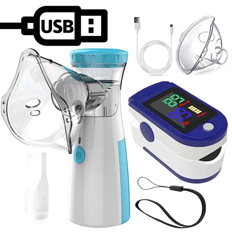 Nebulizador Portátil de Oxigênio no Sangue Nebulizador de Malha Inalador Médico Portátil para Asma - mimarte