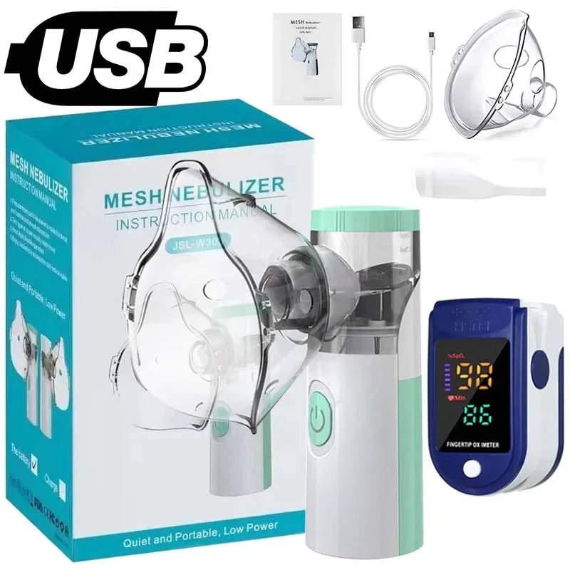 Nebulizador Portátil de Oxigênio no Sangue Nebulizador de Malha Inalador Médico Portátil para Asma - mimarte