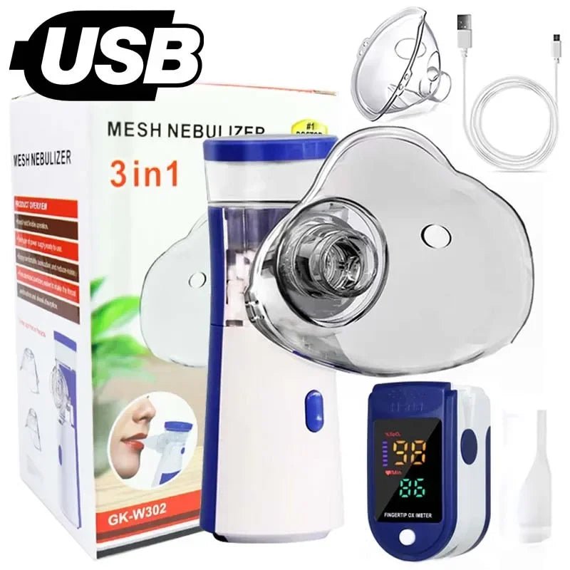 Nebulizador Portátil de Oxigênio no Sangue Nebulizador de Malha Inalador Médico Portátil para Asma - mimarte