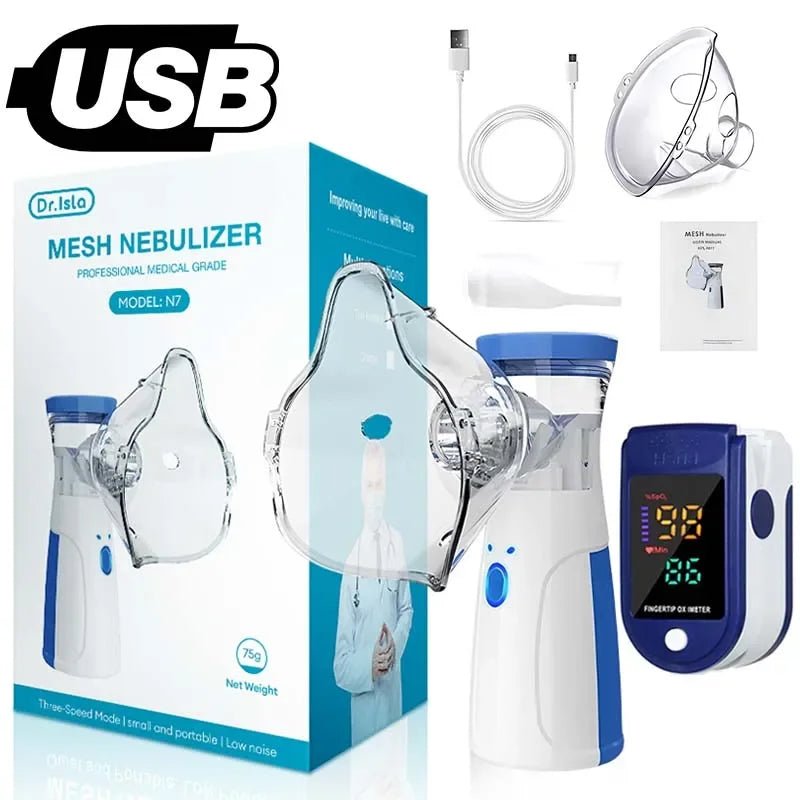 Nebulizador Portátil de Oxigênio no Sangue Nebulizador de Malha Inalador Médico Portátil para Asma - mimarte