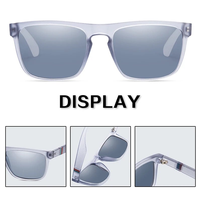Óculos de Sol Polarizado Moda Quadrado Vintage Unissex Retro UV400 Eyewear - mimarte