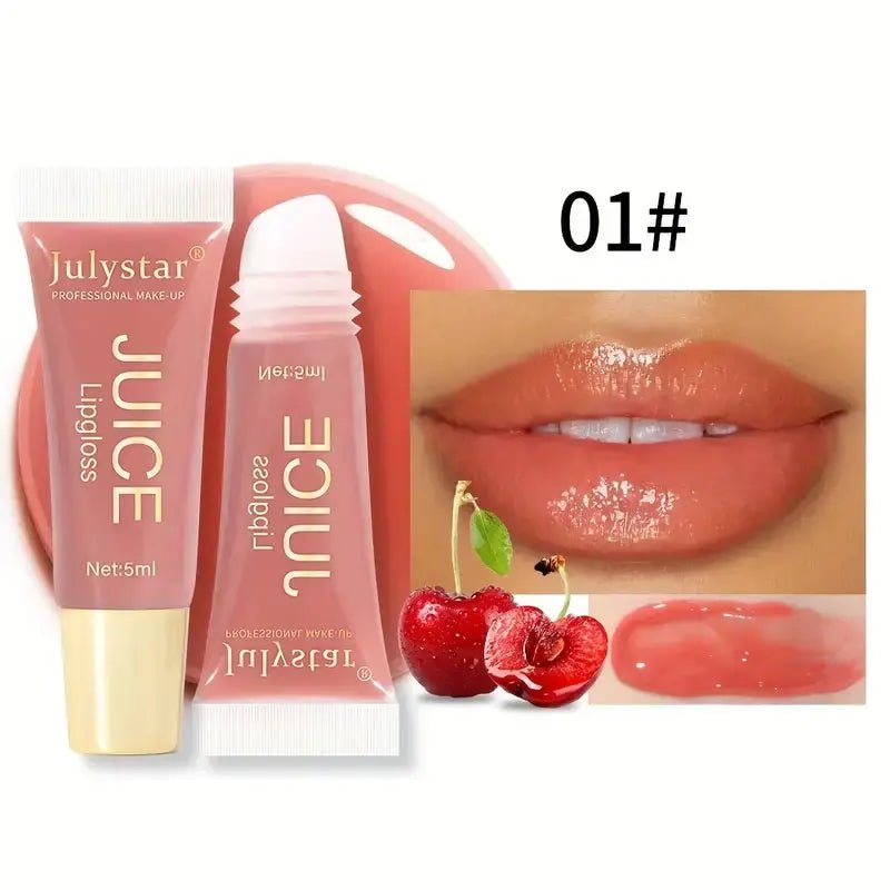 Óleo labial transparente aquoso, hidratante e suavizante, linhas labiais, brilho labial, vidro labial, aroma de frutas - mimarte