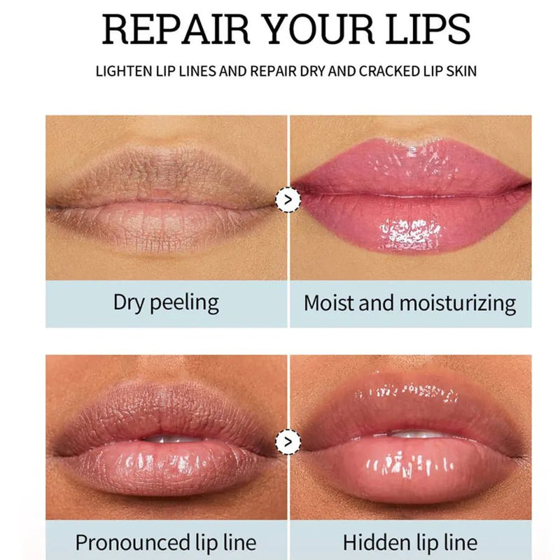 Óleo labial transparente aquoso, hidratante e suavizante, linhas labiais, brilho labial, vidro labial, aroma de frutas - mimarte
