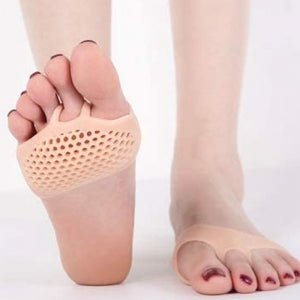 Par Meia Palmilha Ortopédica Protetor para os Pés Almofada Silicone Gel Tiptoe - mimarte