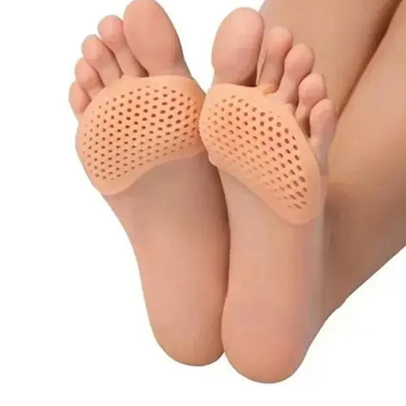 Par Meia Palmilha Ortopédica Protetor para os Pés Almofada Silicone Gel Tiptoe - mimarte