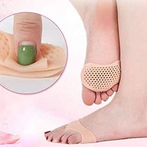 Par Meia Palmilha Ortopédica Protetor para os Pés Almofada Silicone Gel Tiptoe - mimarte