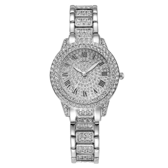 Relógio feminino Luxo Pulse Strass Moda Diamante com Pulseira - mimarte