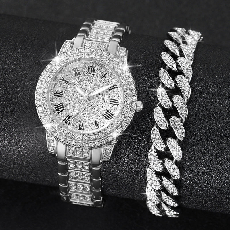 Relógio feminino Luxo Pulse Strass Moda Diamante com Pulseira - mimarte
