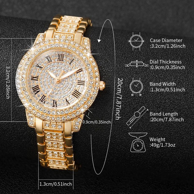Relógio feminino Luxo Pulse Strass Moda Diamante com Pulseira - mimarte
