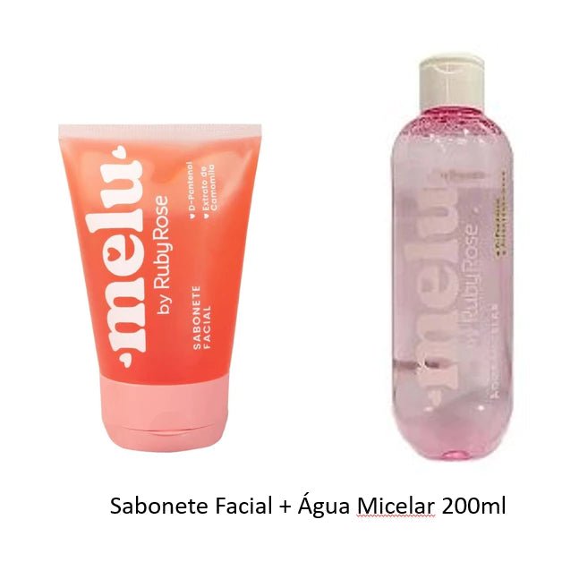 Skincare Melu by Ruby Rose Vegano Sérum Água Micelar Tônico Sabonete Facial Esfoliante - mimarte