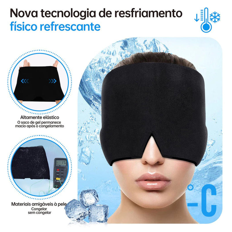 Touca Terapêutica para Dor de Cabeça Alívio da Enxaqueca Compressão Quente e Frio - mimarte