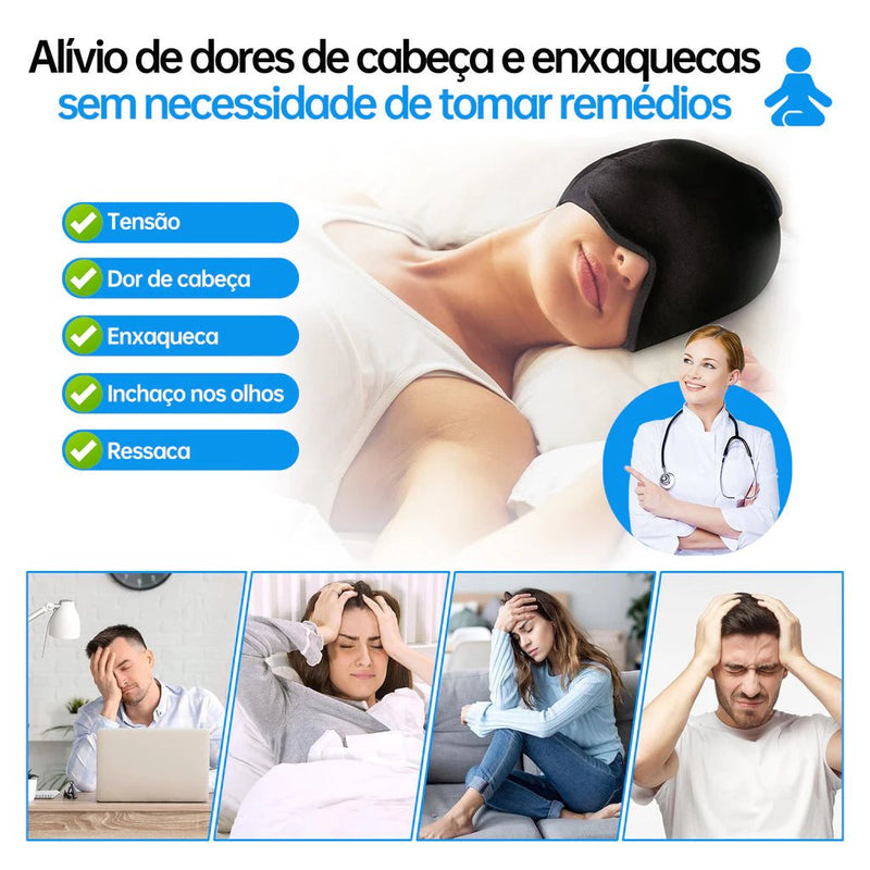 Touca Terapêutica para Dor de Cabeça Alívio da Enxaqueca Compressão Quente e Frio - mimarte
